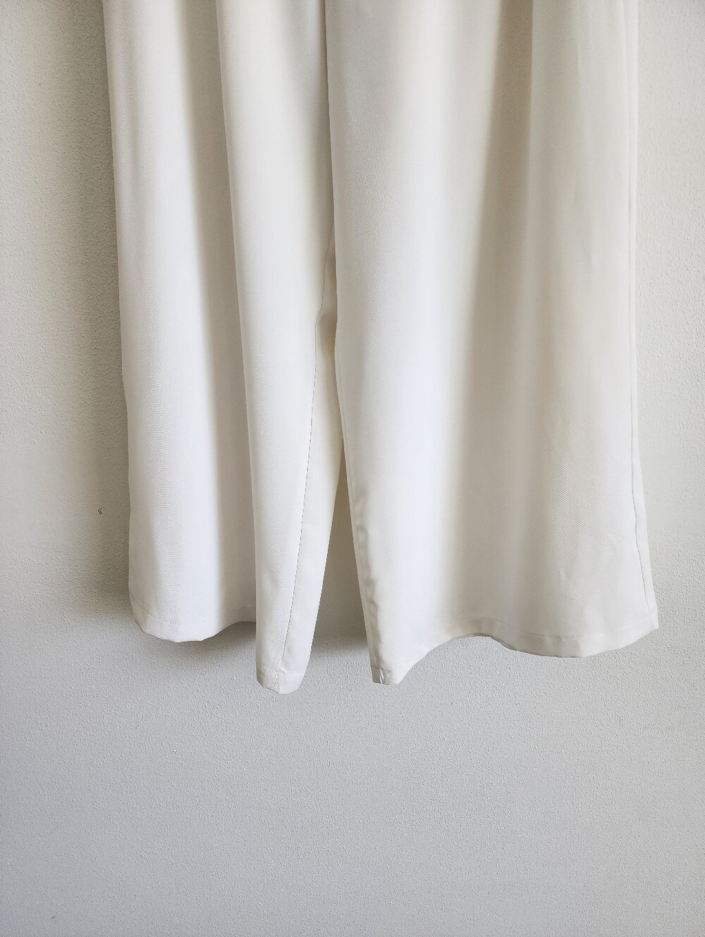 White Wide-Leg High-Waist Trousers Pleated Relaxed Fit Size 14 Womens Palazzo - Picture 5 of 13